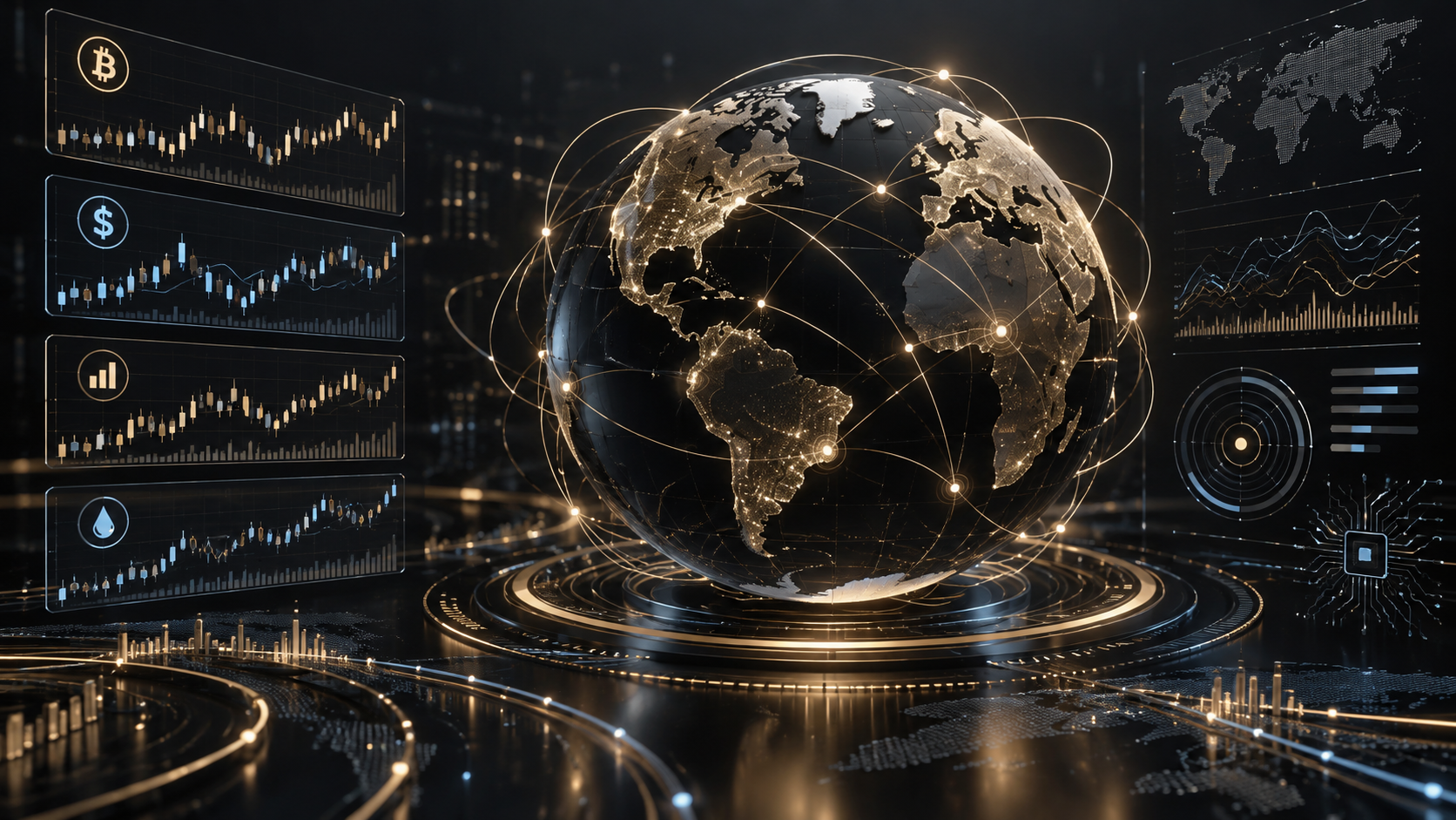 Global trading markets and data infrastructure visualization